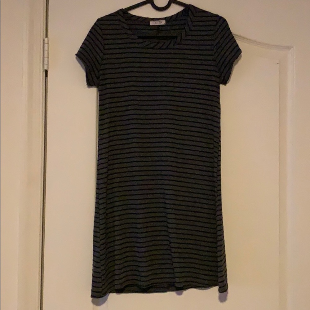 Cute grey and black striped casual dress